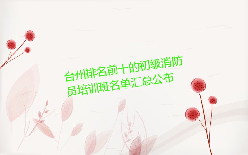 初级消防员