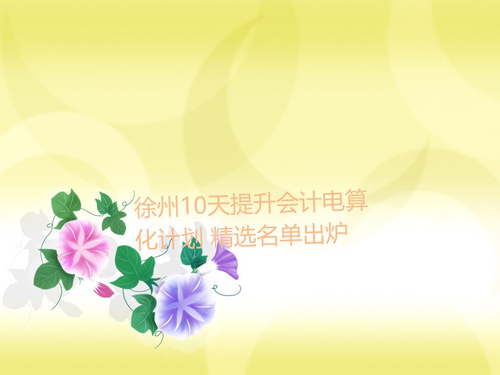 徐州10天提升会计电算化计划 精选名单出炉