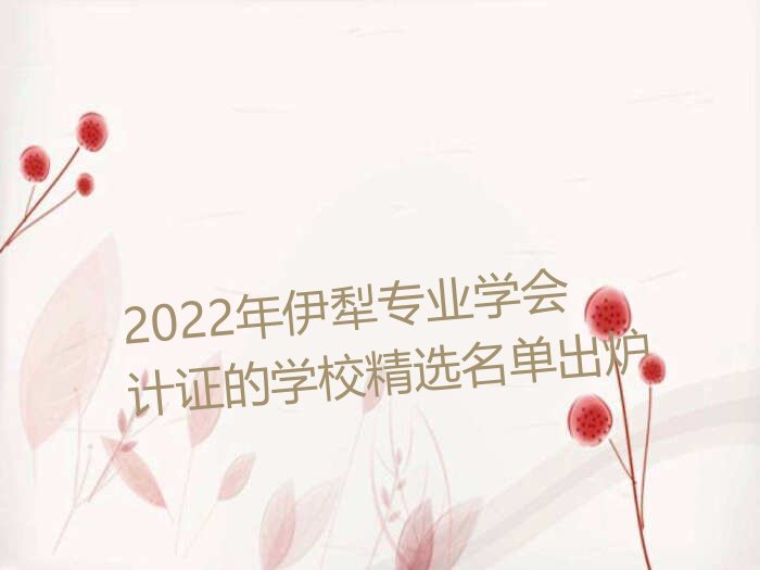 2022年伊犁专业学会计证的学校精选名单出炉
