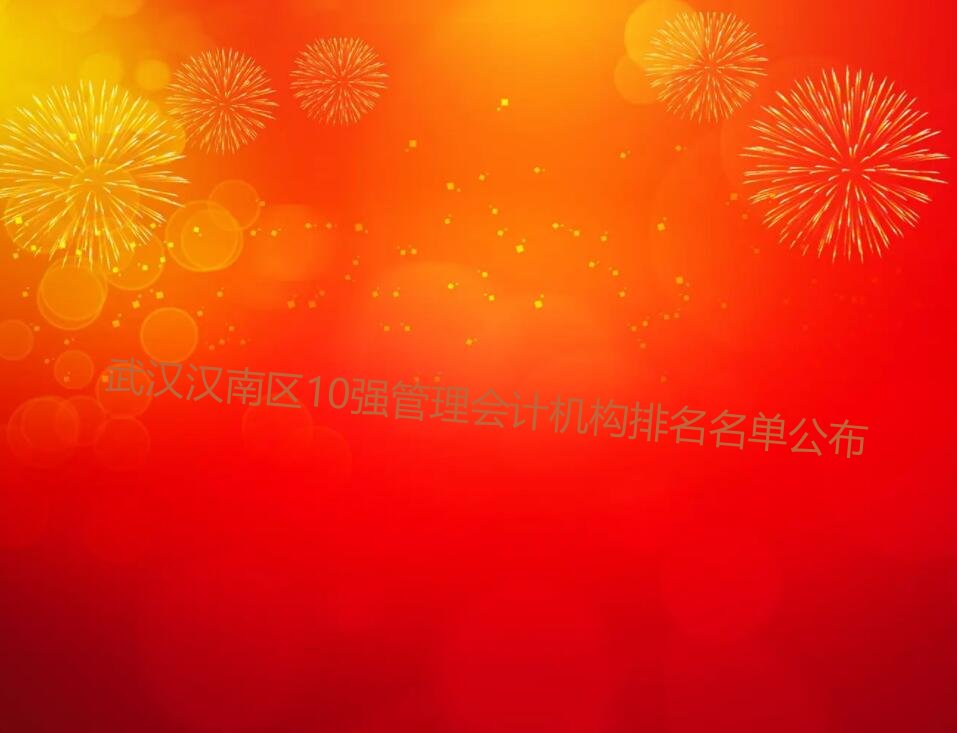 武汉汉南区10强管理会计机构排名名单公布