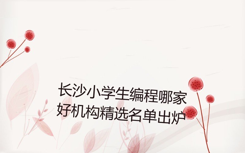 长沙望城区黄金园小学生编程培训学校