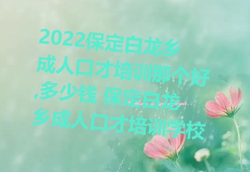 2022保定白龙乡成人口才培训那个好,多少钱 保定白龙乡成人口才培训学校