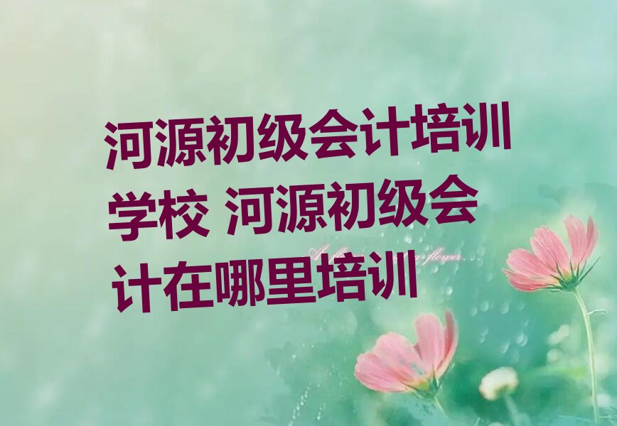 河源初级会计培训学校 河源初级会计在哪里培训