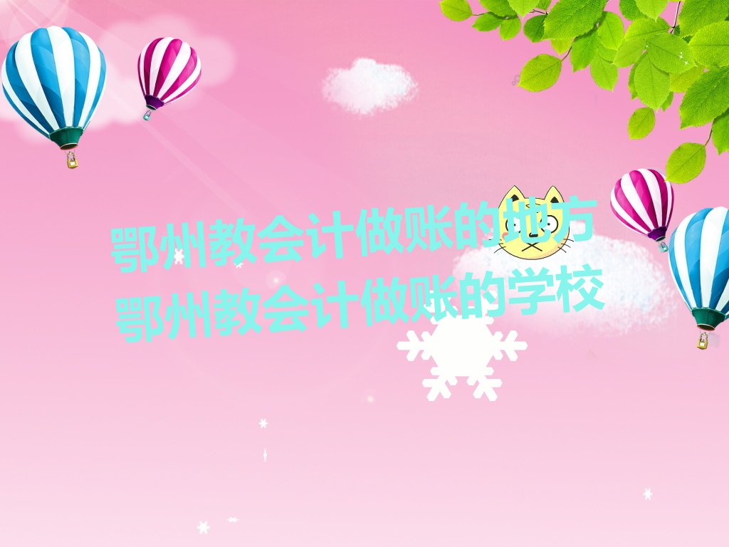 鄂州教会计做账的地方 鄂州教会计做账的学校