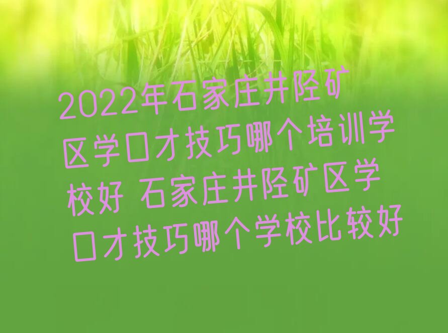 2022年石家庄井陉矿区学口才技巧哪个培训学校好 石家庄井陉矿区学口才技巧哪个学校比较好