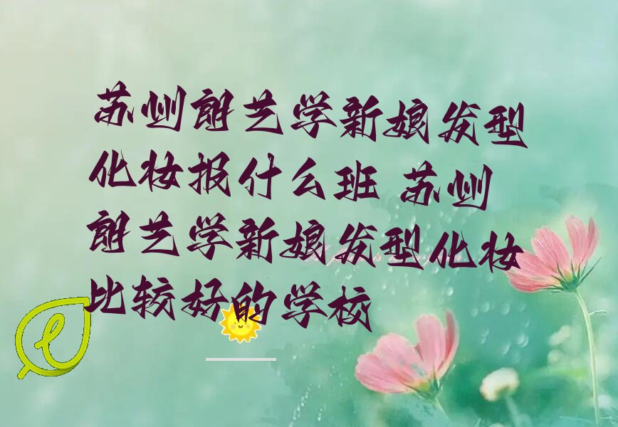 苏州朗艺学新娘发型化妆报什么班 苏州朗艺学新娘发型化妆比较好的学校