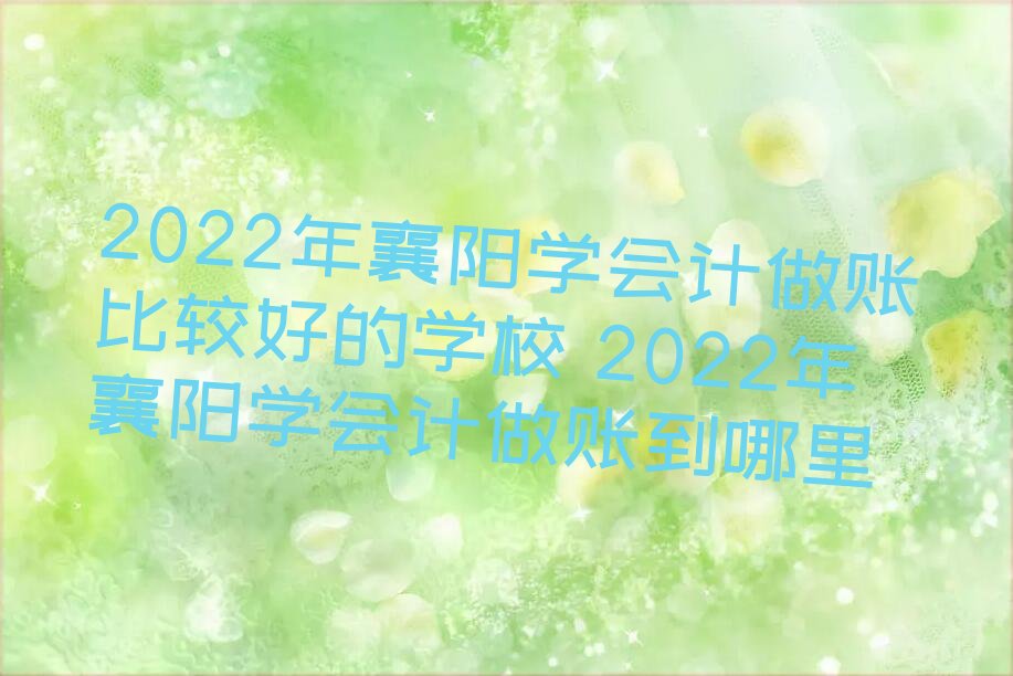 2022年襄阳学会计做账比较好的学校 2022年襄阳学会计做账到哪里