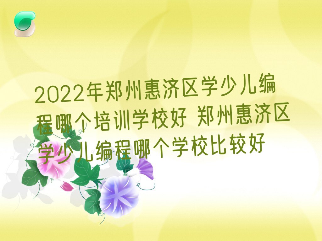 郑州惠济区刘寨街道少儿编程培训学校