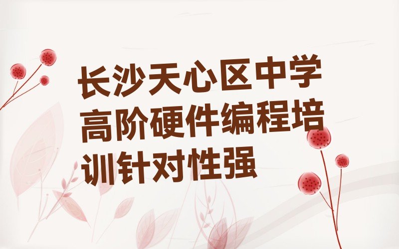 长沙天心区中学高阶硬件编程培训针对性强